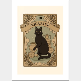 Aquarius- Cats Astrology Posters and Art